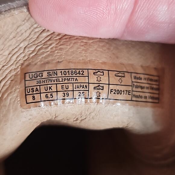 UGG Women's Grey Suede Corin Ankle Bootie with Fringe Bow - Picture 7 of 9